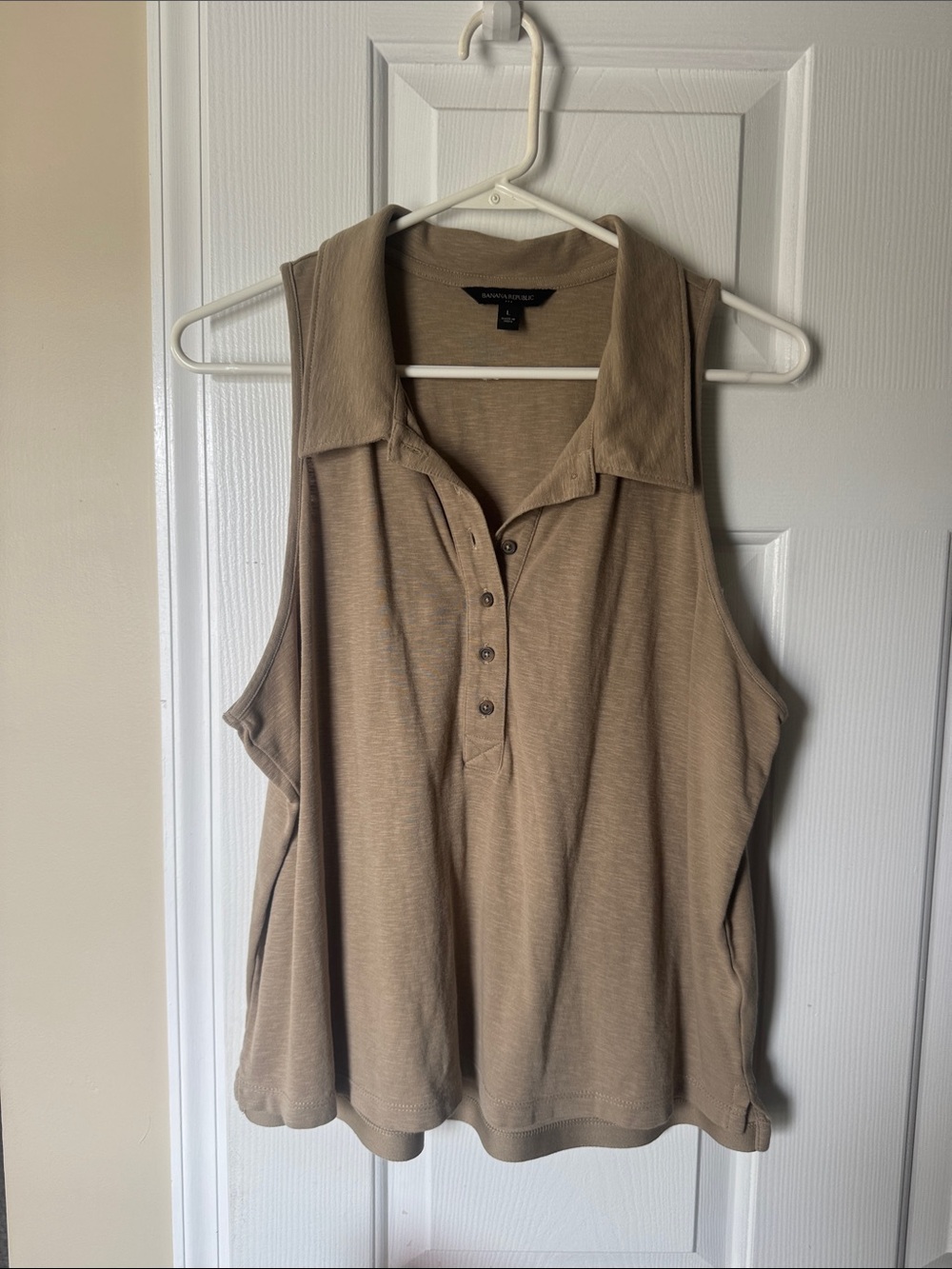 Dana Buchman Sleeveless Polo Top - Taupe